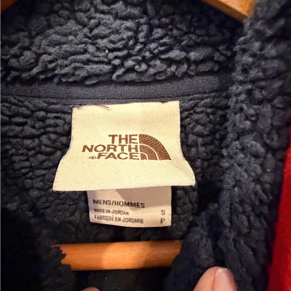 The‎ North Face Sherpa Fleece Jacket Mens Small Blue Red Full Zip Outdoor